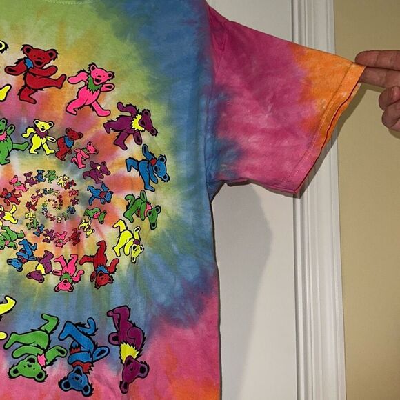 Colortone Multicolor Tie Dye Dancing Bears Short Sleeve T-Shirt Ladies Medium - Picture 7 of 9